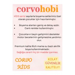 Çocuk Sayılarla Boyama Numaralı Tuval Seti Fırça Boya Dahil 40x50 Cm BEBEK YENGEÇ