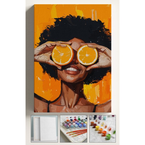 Sayılarla Boyama Çerçeveli Hobi Seti Numaralı Tuval Fırça Boya Kasnaklı 40X50 Cm PORTAKAL GÖZLER Sayılarla Boyama Çerçeveli Hobi Seti Numaralı Tuval Fırça Boya Kasnaklı 40X50 Cm PORTAKAL GÖZLER