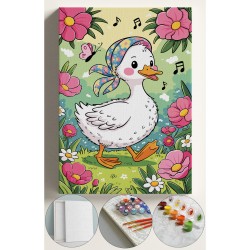 Sayılarla Boyama Seti Numaralı Tuval Fırça Boya 40x50 Cm - MÜZİK ÖRDEK