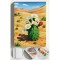 Sayılarla Boyama Seti Numaralı Tuval Fırça Boya 40x50 Cm - Çiçekli kaktüs