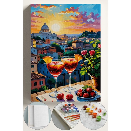 Sayılarla Boyama Seti Numaralı Tuval Fırça Boya 40x50 Cm - KOKTEYL MANZARA Sayılarla Boyama Seti Numaralı Tuval Fırça Boya 40x50 Cm - KOKTEYL MANZARA