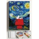 Sayılarla Boyama Seti Numaralı Tuval Fırça Boya 40x50 Cm - YILDIZLI GECE SNOOPY