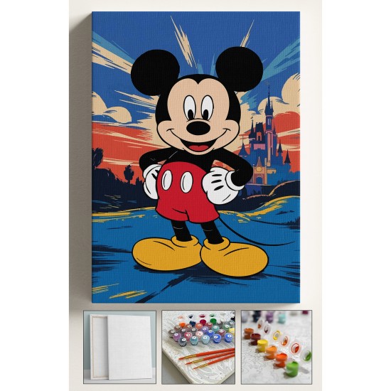 Çocuk Sayılarla Boyama Seti Numaralı Tuval Fırça Boya 40x50 Cm - MİCKEY Çocuk Sayılarla Boyama Seti Numaralı Tuval Fırça Boya 40x50 Cm - MİCKEY