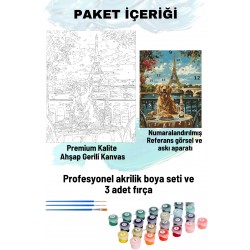 Sayılarla Boyama Seti Numaralı Tuval Fırça Boya 40x50 Cm - PARİS GOLDEN