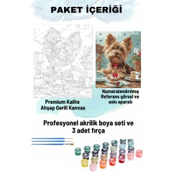 Sayılarla Boyama Seti Numaralı Tuval Fırça Boya 40x50 Cm -SÜS KÖPEĞİ PASTA 1