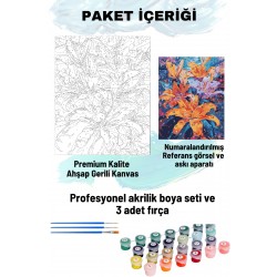 Sayılarla Boyama Seti Numaralı Tuval Fırça Boya 40x50 Cm - RENKLİ LİLYUM