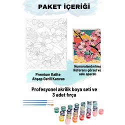 Sayılarla Boyama Seti Numaralı Tuval Fırça Boya 40x50 Cm - CHERRYBOOM