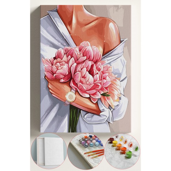 Sayılarla Boyama Seti Numaralı Tuval Fırça Boya 40x50 Cm - SAAT VE KADIN Sayılarla Boyama Seti Numaralı Tuval Fırça Boya 40x50 Cm - SAAT VE KADIN