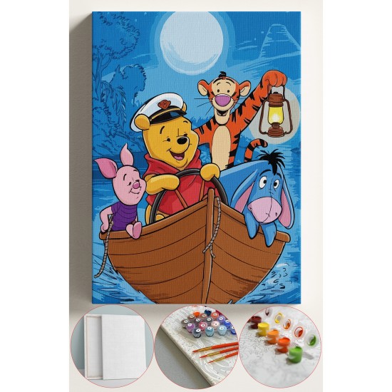 Sayılarla Boyama Seti Numaralı Tuval Fırça Boya 40x50 Cm Winnie ve arkadaşları Sayılarla Boyama Seti Numaralı Tuval Fırça Boya 40x50 Cm Winnie ve arkadaşları