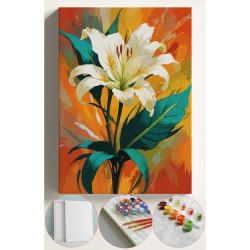 Sayılarla Boyama Seti Numaralı Tuval Fırça Boya 40x50 Cm - TEK LİLYUM