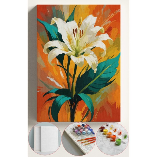 Sayılarla Boyama Seti Numaralı Tuval Fırça Boya 40x50 Cm - TEK LİLYUM Sayılarla Boyama Seti Numaralı Tuval Fırça Boya 40x50 Cm - TEK LİLYUM