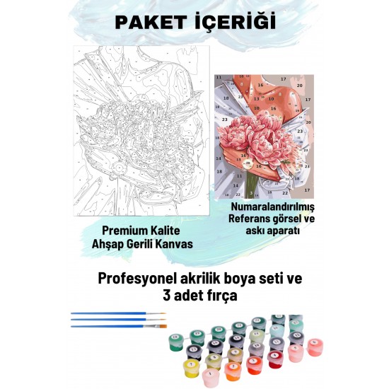 Sayılarla Boyama Seti Numaralı Tuval Fırça Boya 40x50 Cm - SAAT VE KADIN Sayılarla Boyama Seti Numaralı Tuval Fırça Boya 40x50 Cm - SAAT VE KADIN