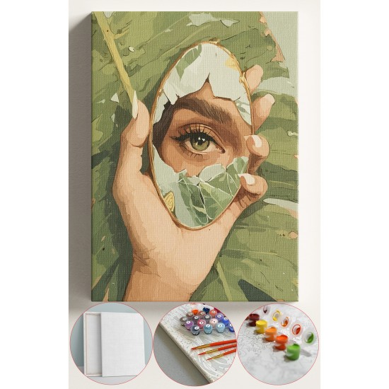 Sayılarla Boyama Seti Numaralı Tuval Fırça Boya 40x50 Cm - AYNA VE GÖZ