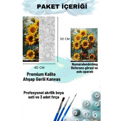 Sayılarla Boyama Seti Numaralı Tuval Fırça Boya 40x50 Cm - AYÇİÇEK
