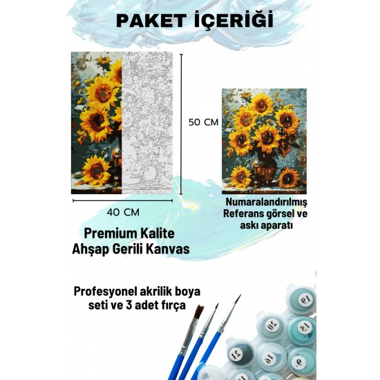 Sayılarla Boyama Seti Numaralı Tuval Fırça Boya 40x50 Cm - AYÇİÇEK Sayılarla Boyama Seti Numaralı Tuval Fırça Boya 40x50 Cm - AYÇİÇEK