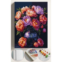 Sayılarla Boyama Seti Numaralı Tuval Fırça Boya 40x50 Cm - SÜMBÜL