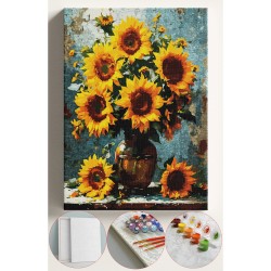 Sayılarla Boyama Seti Numaralı Tuval Fırça Boya 40x50 Cm - AYÇİÇEK