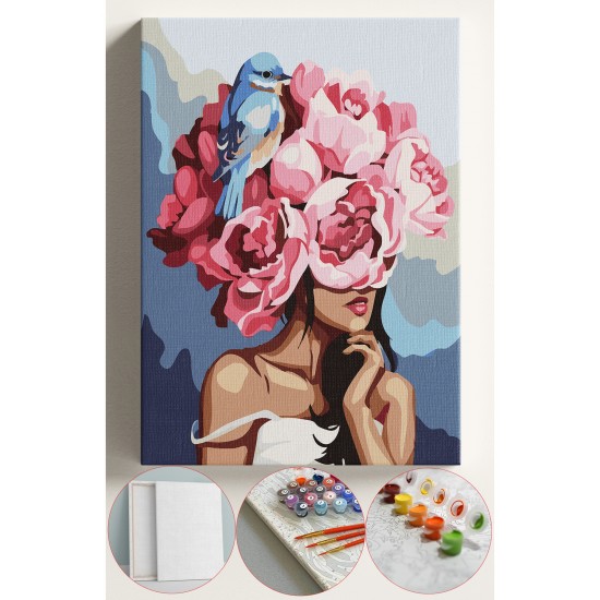 Sayılarla Boyama Seti Numaralı Tuval Fırça Boya 40x50 Cm - KUŞ VE ÇİÇEK KADIN Sayılarla Boyama Seti Numaralı Tuval Fırça Boya 40x50 Cm - KUŞ VE ÇİÇEK KADIN