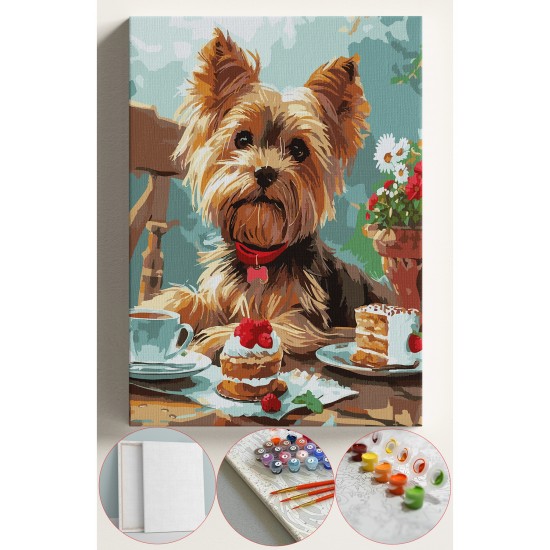 Sayılarla Boyama Seti Numaralı Tuval Fırça Boya 40x50 Cm -SÜS KÖPEĞİ PASTA 1 Sayılarla Boyama Seti Numaralı Tuval Fırça Boya 40x50 Cm -SÜS KÖPEĞİ PASTA 1