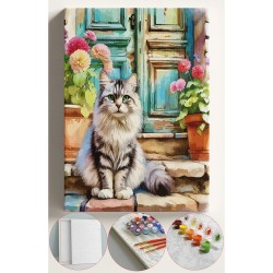 Sayılarla Boyama Seti Numaralı Tuval Fırça Boya 40x50 Cm - KAPIÖNÜKEDİ