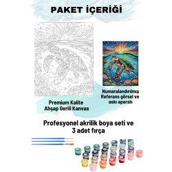 Sayılarla Boyama Seti Numaralı Tuval Fırça Boya 40x50 Cm - DENİZKAPLUMBAĞA