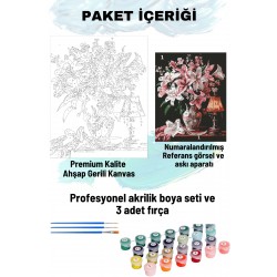 Sayılarla Boyama Seti Numaralı Tuval Fırça Boya 40x50 Cm - VAZO VE LAMBA