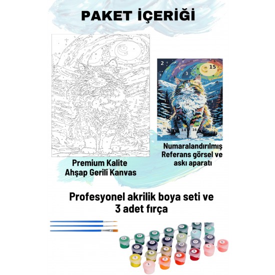 Sayılarla Boyama Seti Numaralı Tuval Fırça Boya 40x50 Cm - SAMANYOLU KEDİ Sayılarla Boyama Seti Numaralı Tuval Fırça Boya 40x50 Cm - SAMANYOLU KEDİ