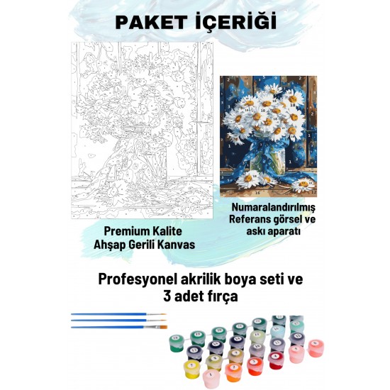Sayılarla Boyama Seti Numaralı Tuval Fırça Boya 40x50 Cm - PAPATYA DEMETİ Sayılarla Boyama Seti Numaralı Tuval Fırça Boya 40x50 Cm - PAPATYA DEMETİ