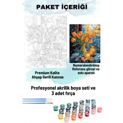 Sayılarla Boyama Seti Numaralı Tuval Fırça Boya 40x50 Cm - LALELER VE GECE Sayılarla Boyama Seti Numaralı Tuval Fırça Boya 40x50 Cm - LALELER VE GECE