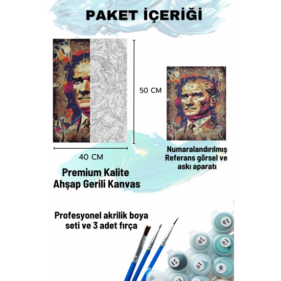 Sayılarla Boyama Seti Numaralı Tuval Fırça Boya 40x50 Cm - ATAM Sayılarla Boyama Seti Numaralı Tuval Fırça Boya 40x50 Cm - ATAM