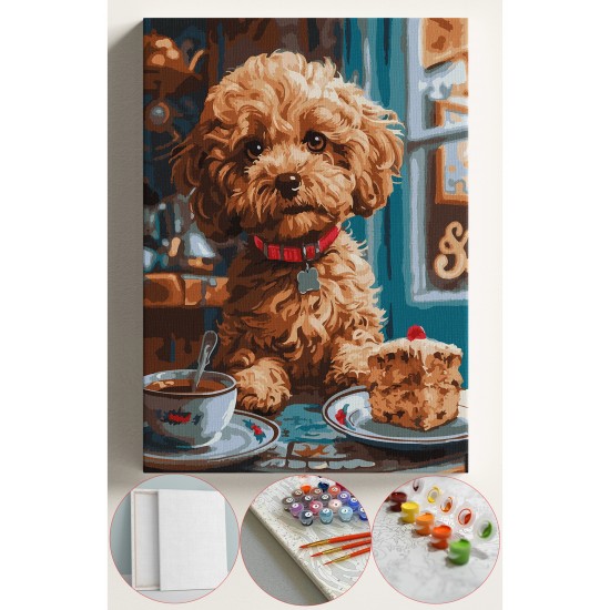 Sayılarla Boyama Seti Numaralı Tuval Fırça Boya 40x50 Cm - SÜS KÖPEĞİ PASTA 2 Sayılarla Boyama Seti Numaralı Tuval Fırça Boya 40x50 Cm - SÜS KÖPEĞİ PASTA 2
