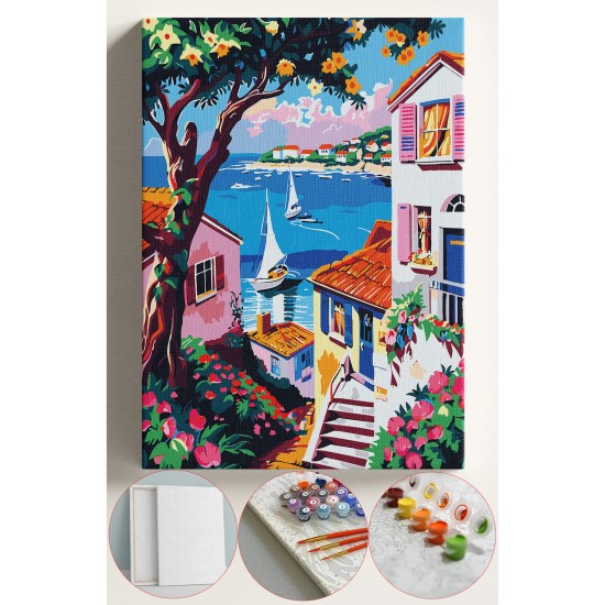 Sayılarla Boyama Seti Numaralı Tuval Fırça Boya 40x50 Cm - MERDİVEN MANZARA Sayılarla Boyama Seti Numaralı Tuval Fırça Boya 40x50 Cm - MERDİVEN MANZARA