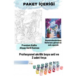 Sayılarla Boyama Seti Numaralı Tuval Fırça Boya 40x50 Cm - BODRUM SOKAĞI