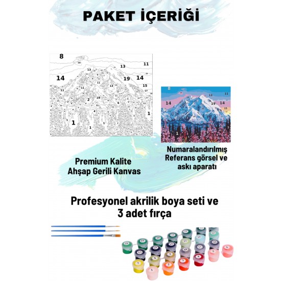 Sayılarla Boyama Seti Numaralı Tuval Fırça Boya 40x50 Cm Dağ Manzarası Sayılarla Boyama Seti Numaralı Tuval Fırça Boya 40x50 Cm Dağ Manzarası
