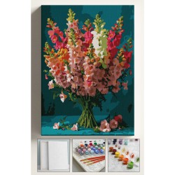 Sayılarla Boyama Seti Numaralı Tuval Fırça Boya 40x50 Cm Demet Çiçek