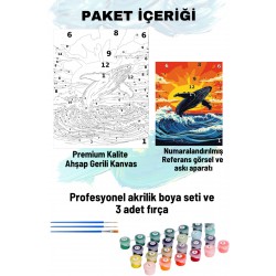 Sayılarla Boyama Seti Numaralı Tuval Fırça Boya 40x50 Cm Mobidik