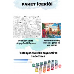 Sayılarla Boyama Seti Numaralı Tuval Fırça Boya 40x50 Cm NewYork Saat Kulesi