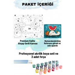 Sayılarla Boyama Seti Numaralı Tuval Fırça Boya 40x50 Cm Karpuz Ördek