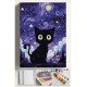 Sayılarla Boyama Seti Numaralı Tuval Fırça Boya 40x50 Cm Kara Kedi