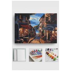 Sayılarla Boyama Seti Numaralı Tuval Fırça Boya 40x50 Cm Lotus Sokak