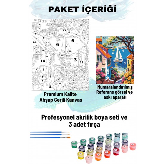 Sayılarla Boyama Seti Numaralı Tuval Fırça Boya 40x50 Cm Evler Arası Manzara Sayılarla Boyama Seti Numaralı Tuval Fırça Boya 40x50 Cm Evler Arası Manzara