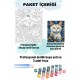 Sayılarla Boyama Seti Numaralı Tuval Fırça Boya 40x50 Cm Laleler ve Kedi