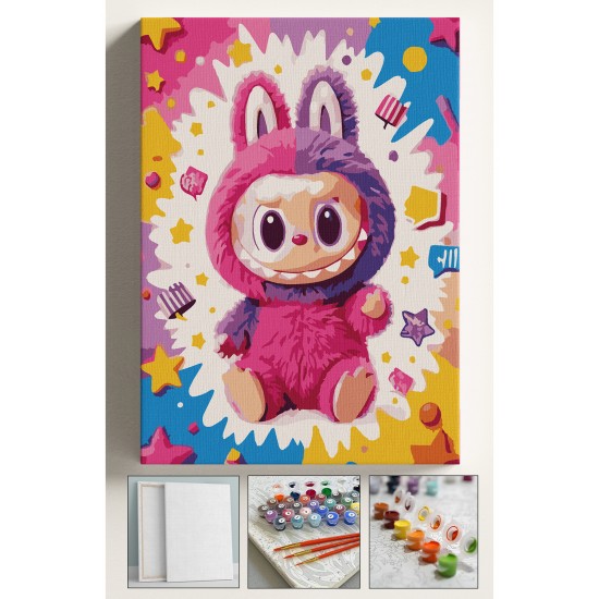 Sayılarla Boyama Seti Numaralı Tuval Fırça Boya 40x50 Cm Labibu