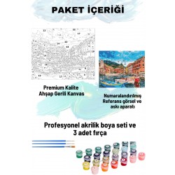 Sayılarla Boyama Seti Numaralı Tuval Fırça Boya 40x50 Cm Tekneler