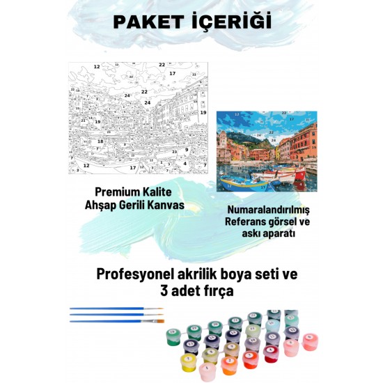 Sayılarla Boyama Seti Numaralı Tuval Fırça Boya 40x50 Cm Tekneler Sayılarla Boyama Seti Numaralı Tuval Fırça Boya 40x50 Cm Tekneler