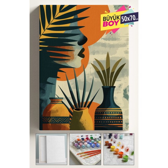 Sayılarla Boyama Seti Numaralı Tuval Fırça Boya Dahil Kasnaklı Set 50x70 Cm - YEŞİL VAZO KADIN Sayılarla Boyama Seti Numaralı Tuval Fırça Boya Dahil Kasnaklı Set 50x70 Cm - YEŞİL VAZO KADIN