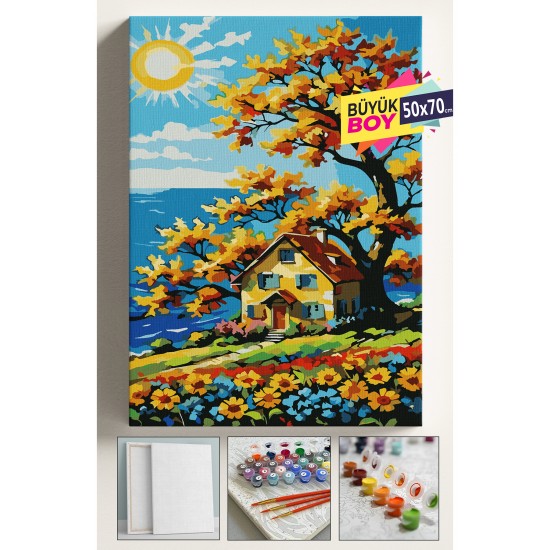 Sayılarla Boyama Seti Numaralı Tuval Fırça Boya Dahil Kasnaklı Set 50x70 Cm - GÜNEŞ VE EV Sayılarla Boyama Seti Numaralı Tuval Fırça Boya Dahil Kasnaklı Set 50x70 Cm - GÜNEŞ VE EV