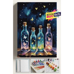 Sayılarla Boyama Seti Numaralı Tuval Fırça Boya Dahil Kasnaklı Set 50x70 Cm - DİLEK ŞİŞESİ