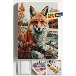 Sayılarla Boyama Seti Numaralı Tuval Fırça Boya Dahil Kasnaklı Set 50x70 Cm - TİLKİ