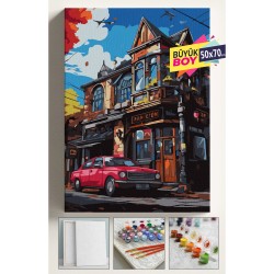 Sayılarla Boyama Seti Numaralı Tuval Fırça Boya Dahil Kasnaklı Set 50x70 Cm - LONDRA EV ARABA